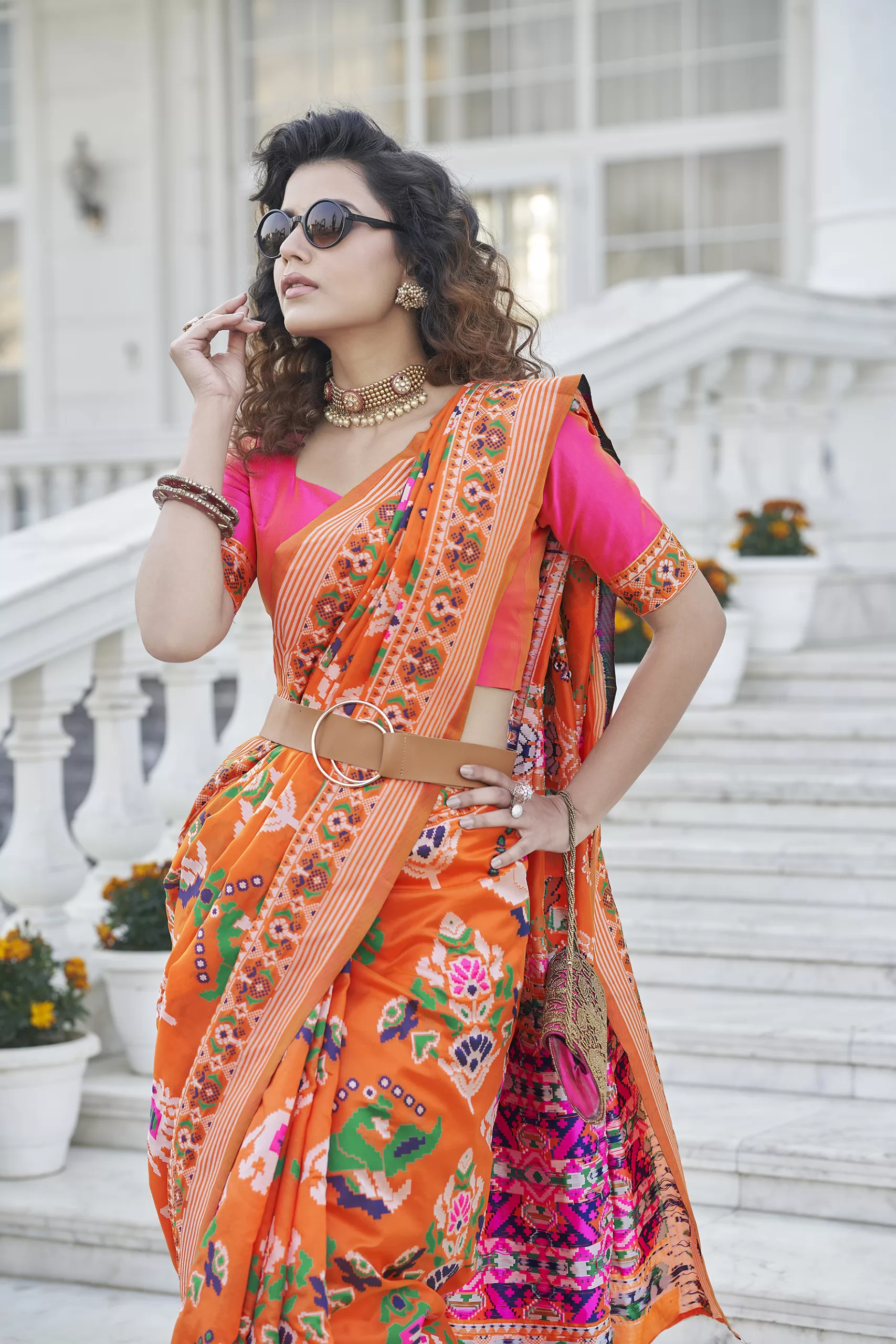 The Art of Patola Sarees: A Deep Dive into the History and Significance of this Traditional Indian Weaving Technique 2 Seductive Orange Weaving Patola Silk Wedding Wear Saree