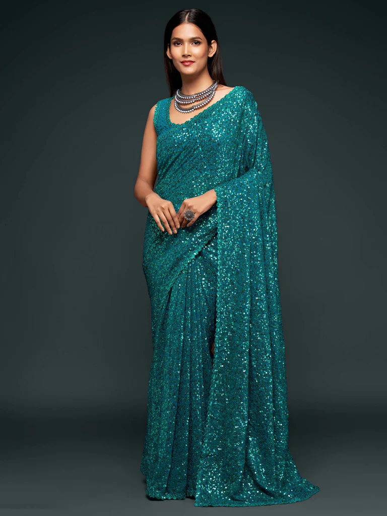 Teal Sarees The Timeless Elegance