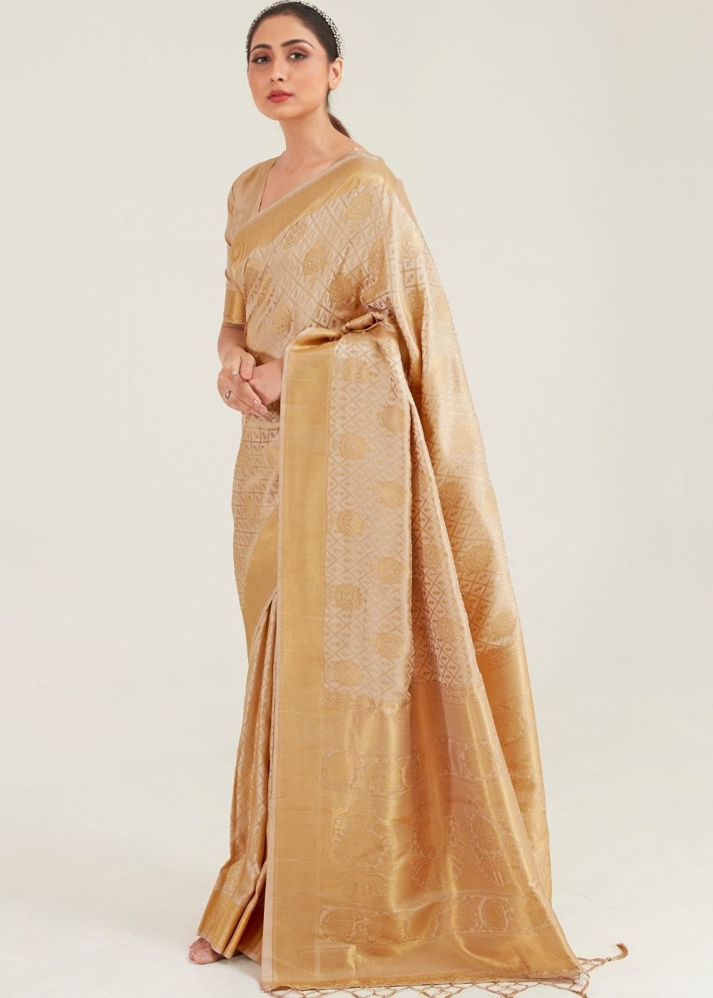 Beige Saree