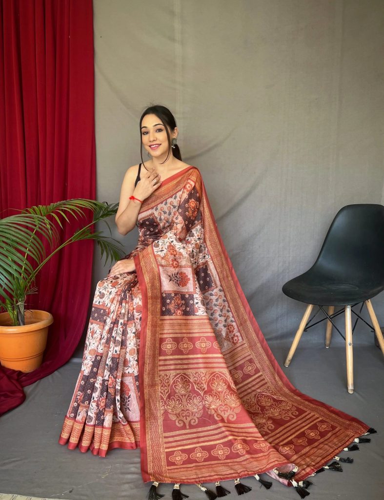 Unveiling the Enchanting Allure of Ajrakh Sarees 1 Ajrakh Sarees