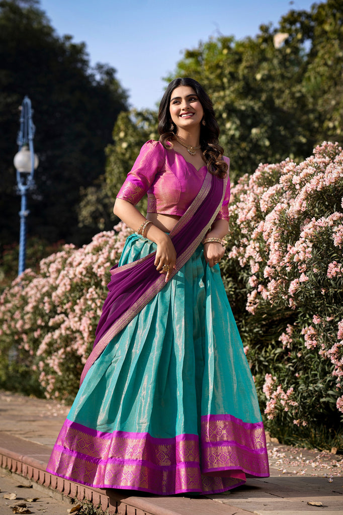 Unveiling Elegance: A Look into the South-Indian Kanchipuram Lehenga Collection 2 Unveiling Elegance: A Look into the South-Indian Kanchipuram Lehenga Collection