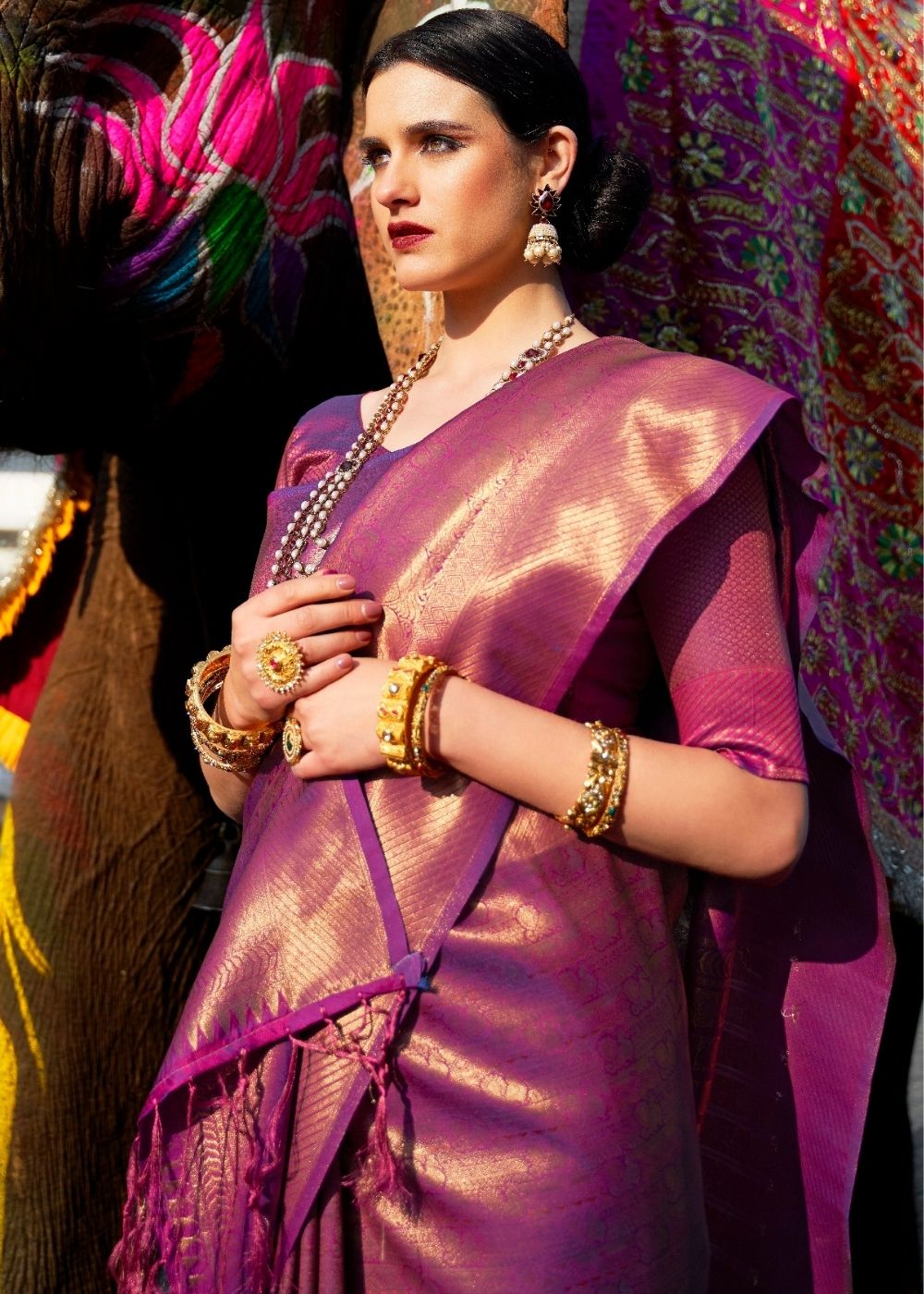 The Enchanting World of Purple Sarees: A Guide for Every Woman