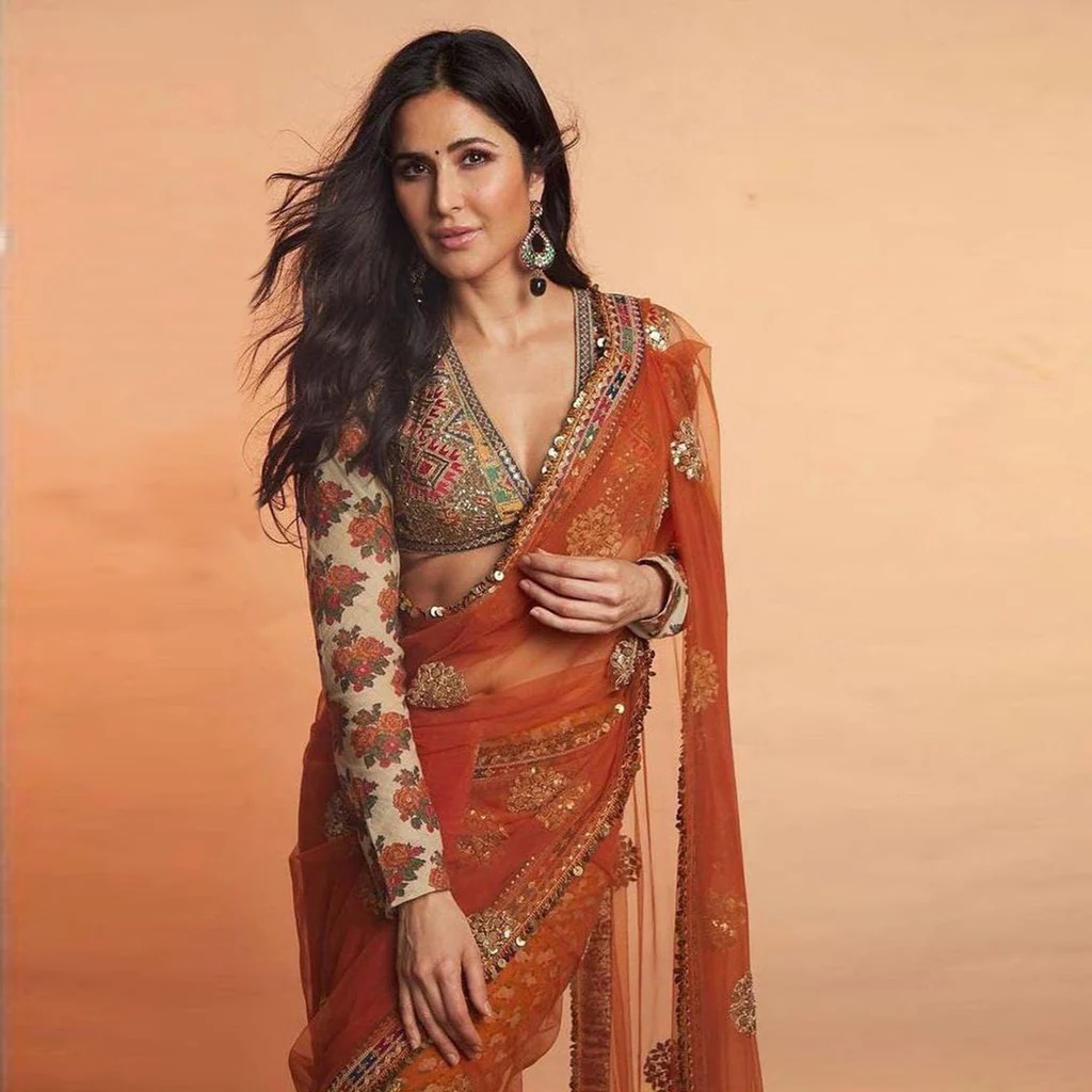 orange saree