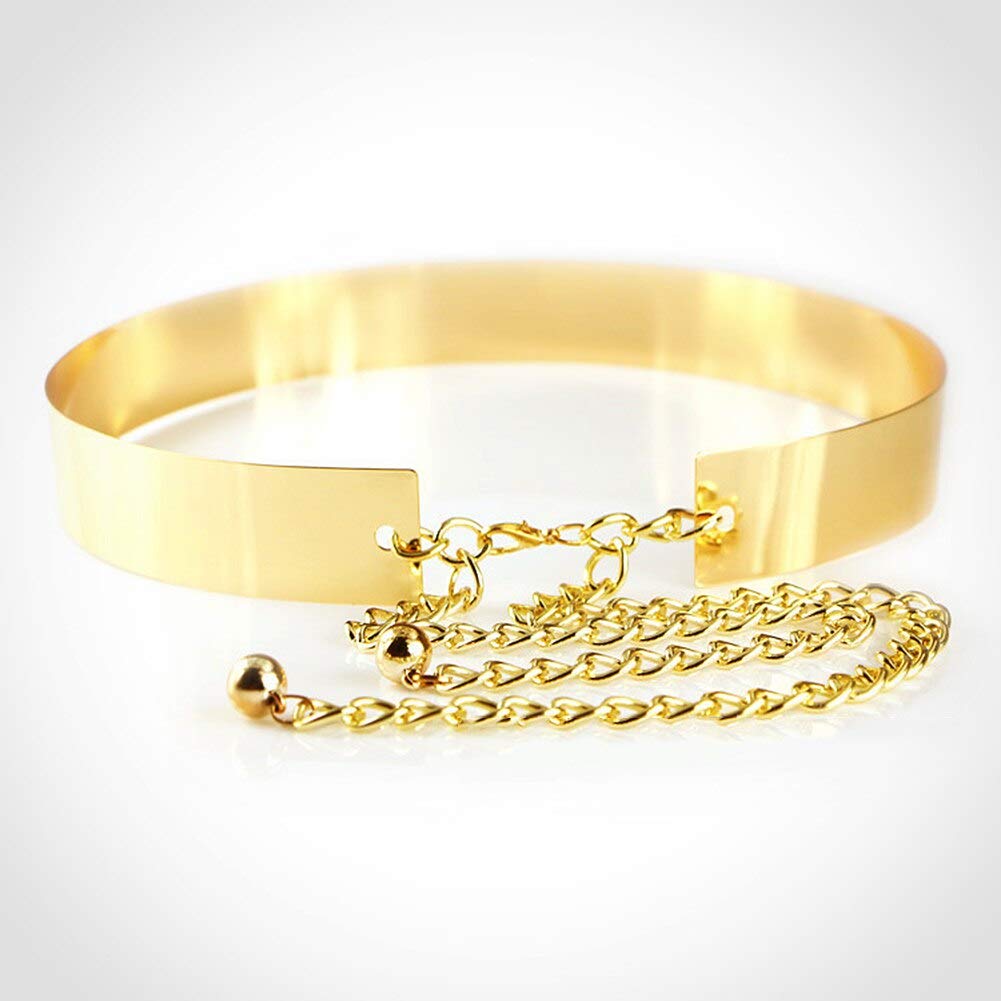 Elevate Your Style with the Indian Saree Gown Hip Waist Polished Plain Mirror Metal Chain Belt for Women 1 Indian Saree Gown Hip Waist Polished Plain Mirror Metal Chain Belt for Women